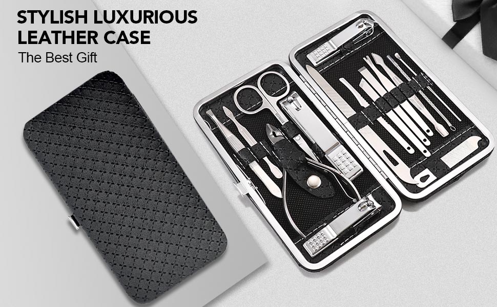 19 Pcs Manicure Set Pedicure Kit Nail Clippers Tool Nail Care Professional Travel Grooming Kit - skroutz κύπρου - skroutz.com.cy - skroutz.gr