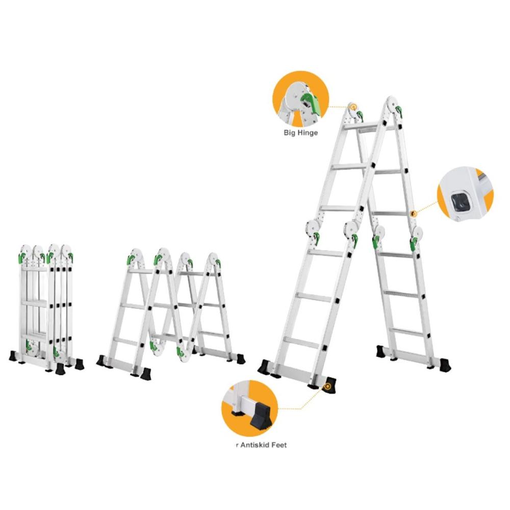 Multipurpose Aluminium Ladder - 3.5m (12 steps) - skroutz cyprus - skroutz.com.cy - skroutz.gr