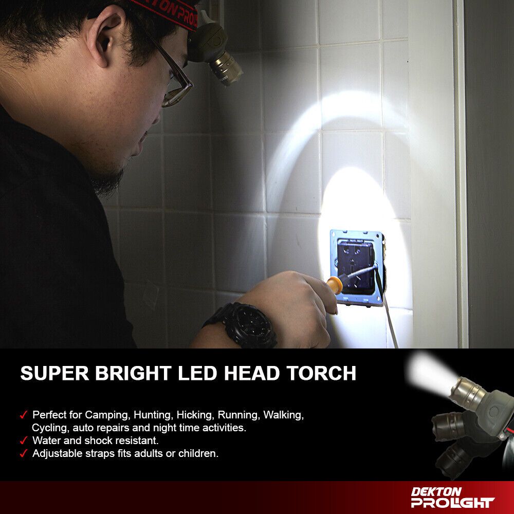 Dekton DT50515 Φακός Κεφαλής LED με Μέγιστη Φωτεινότητα 160lm / 200 Μέτρα Απόσταση Pro Light Searcher