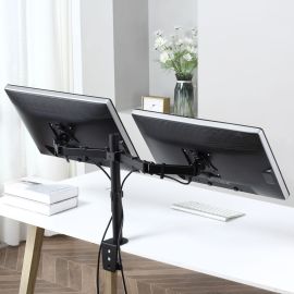 Vinsetto Double Monitor Stand for Desk, Height, Tilt and Orientation Adjustable, 13-32 '' Monitor - Black 923-045 - skroutz.com.cy