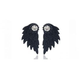 Σκουλαρίκια Angel Wings με Κρύσταλλα SWAROVSKI - Χρώμα Black - skroutz.com.cy