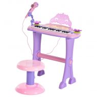 Παιδικό Ηλεκτρονικό Πιάνο με Κάθισμα και Μικρόφωνο HOMCOM 390-005PK - skroutz.com.cy | skroutz cyprus