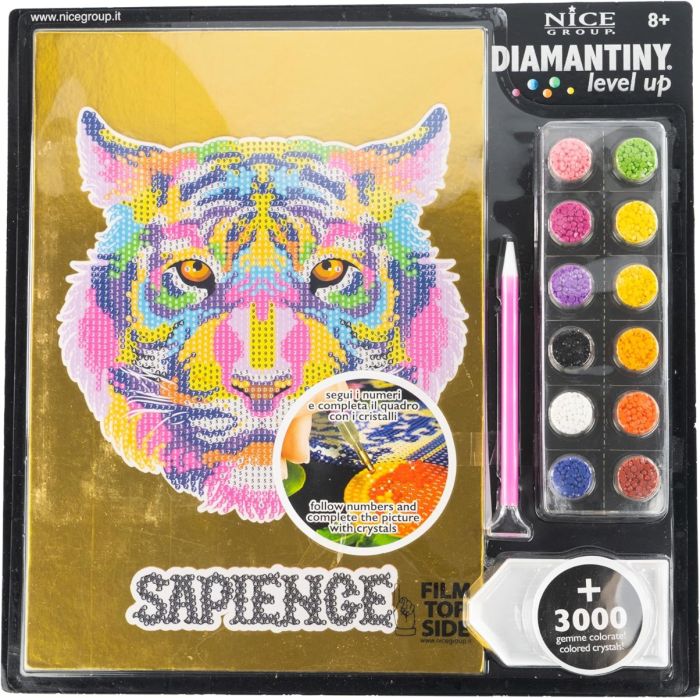 DIAMANTINY 96004 Level Up Nice Group Creative Art Diamond Painting Kit  creates mosaic POP Tiger Multicolor 