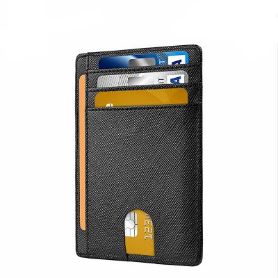 Slim Minimalist Leather Wallets Purse RFID Card Holder Credit Card Wallet for Men Women - Carbon - skroutz.com.cy - skroutz cyprus
