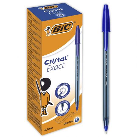 20 x Bic Cristal Exact Ultra Fine Ballpoint Pens 0,7mm Blue B-992605 - skroutz.com.cy