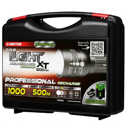 Dekton Pro Light XP1000 Torch USB Rechargeable 1000 Lumens 500 Meter Beam - skroutz.com.cy