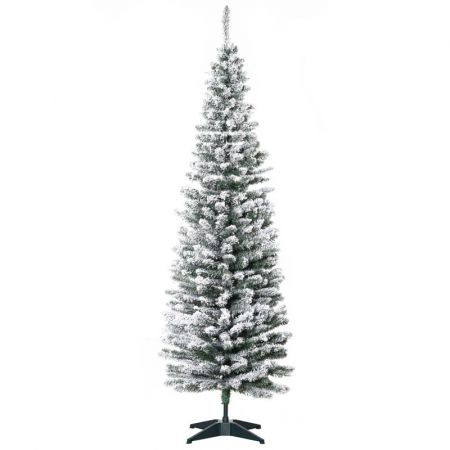 Homcom Χριστουγεννιάτικο Δέντρο Λεπτό Χιονισμένο 180cm με 390 Τεχνητά Κλαδιά και Πτυσσόμενη Βάση 830-182V02 - skroutz cyprus