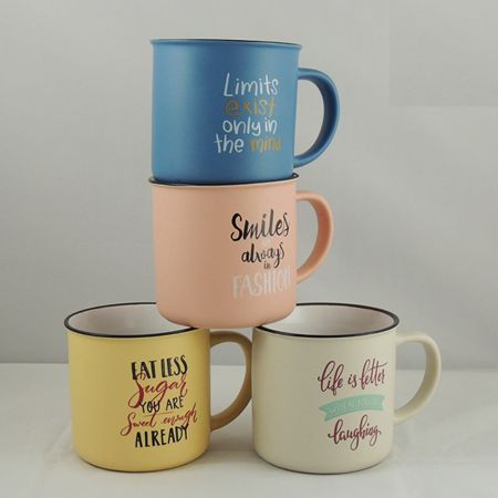 Set 4 Rainbow Mugs With a Quote 32cl - skroutz.com.cy