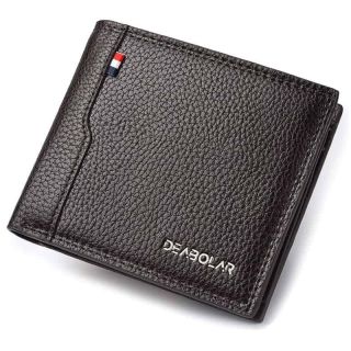 DEABOLAR Men's Faux Leather Large Capacity Wallet Short - Brown - skroutz.com.cy
