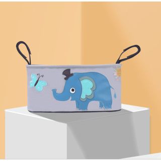 Οργανωτής Τσάντας Ιδανικό για Βρεφικό Καρότσι με Θήκες για Μπιμπερό - Diaper Organizer Bag Stroller Organizer With Cup Holders - Blue elephant - skroutz.com.cy