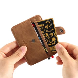 Men's Leather ID Credit Card Wallet Slim Money Pocket Case - skroutz.com.cy