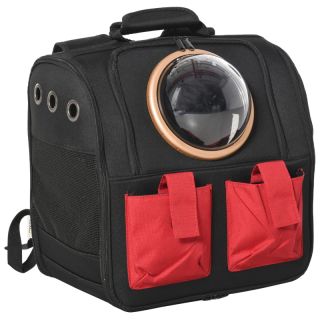 PawHut Pet Backpack with Storage Pockets Breathable Mesh 15" 38x24x38cm D00-130BK - skroutz cyprus - skroutz.com.cy