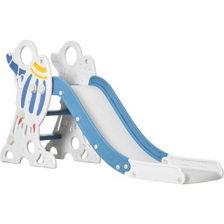 Qaba Toddler Slide Indoor for Kids 1.5-3 Years Old, Space Theme Climber Slide Playset, Blue - skroutz cyprus - skroutz.com.cy