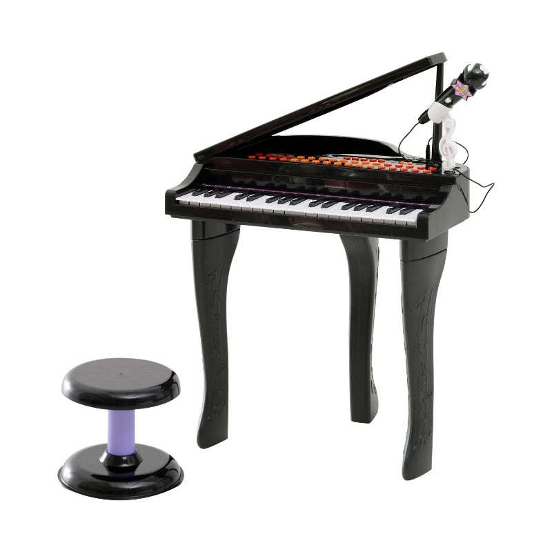 Παιδικό Ηλεκτρονικό Πιάνο με Κάθισμα και Μικρόφωνο HOMCOM 390-003BK - skroutz cyprus - skroutz.com.cy