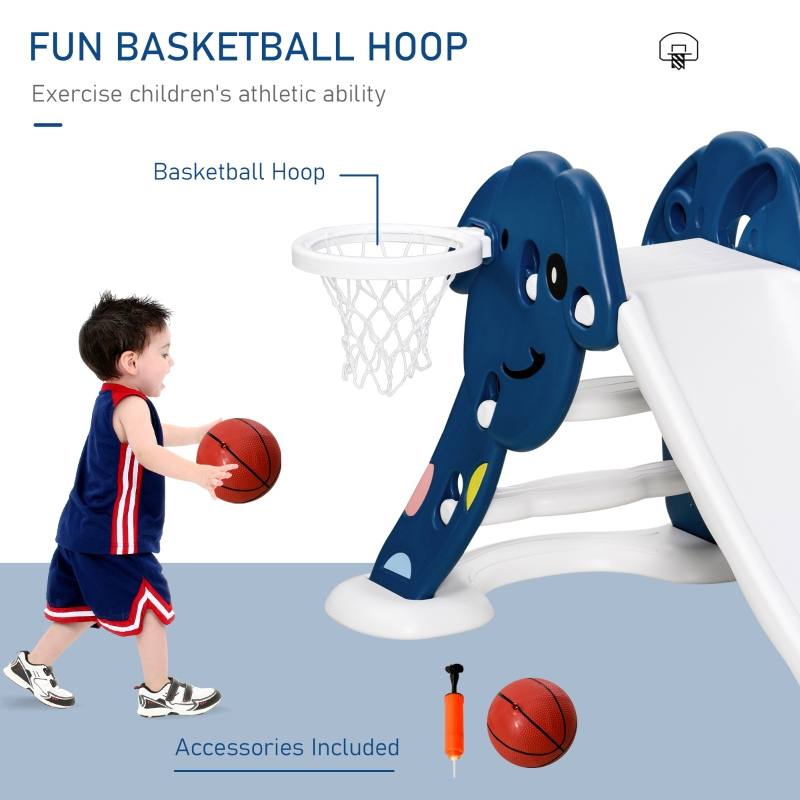 HOMCOM Toddlers 2-in-1 HDPE Slide w/ Basketball Hoop - skroutz.com.cy