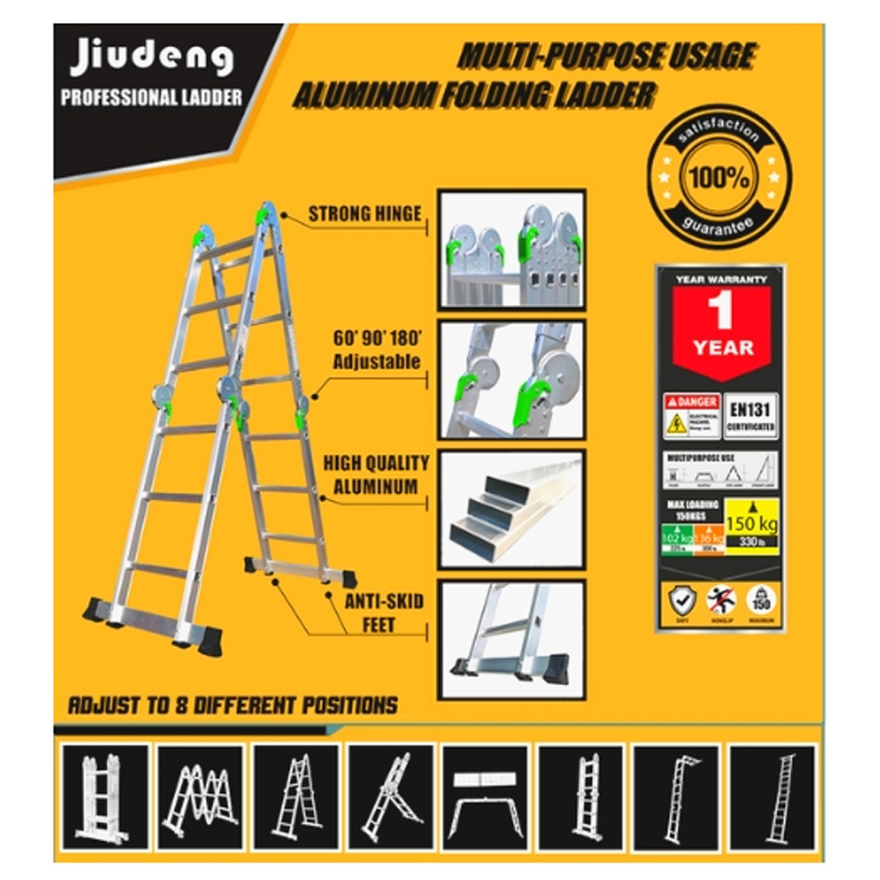Multi Purpose Aluminium Folding Ladder 4 x 4 Steps - skroutz κυπρου - skroutz.com.cy