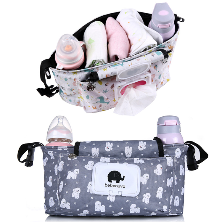 Οργανωτής Τσάντας Ιδανικό για Βρεφικό Καρότσι με Θήκες για Μωρομάντηλα - Bag Baby Stroller Organizer Hanging Bag With Tissue Pocket