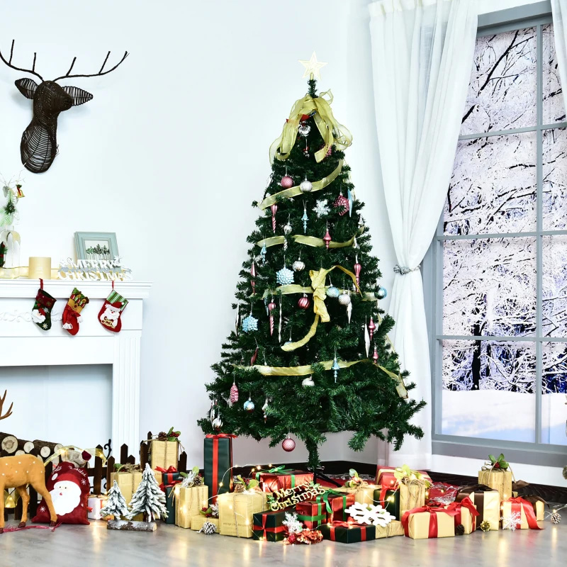 Homcom Τεχνητό Χριστουγεννιάτικο Δέντρο 180cm 1000 Tips Παχύ και Ρεαλιστικό Πράσινο Ф102cm 830-245 - skroutz.com.cy