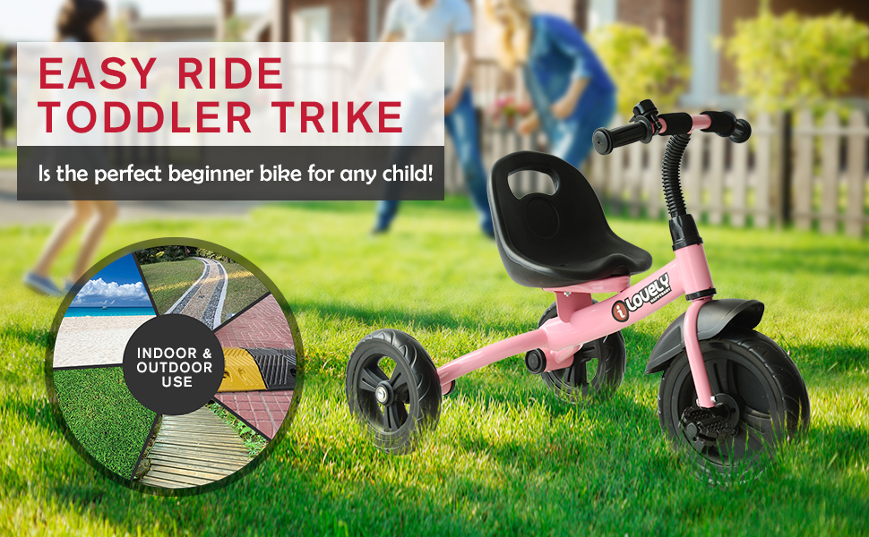 HOMCOM Παιδικό Τρίκυκλο Ποδήλατο Toddler Three Wheel Plastic Tricycle Bike Pink 370-024PK
