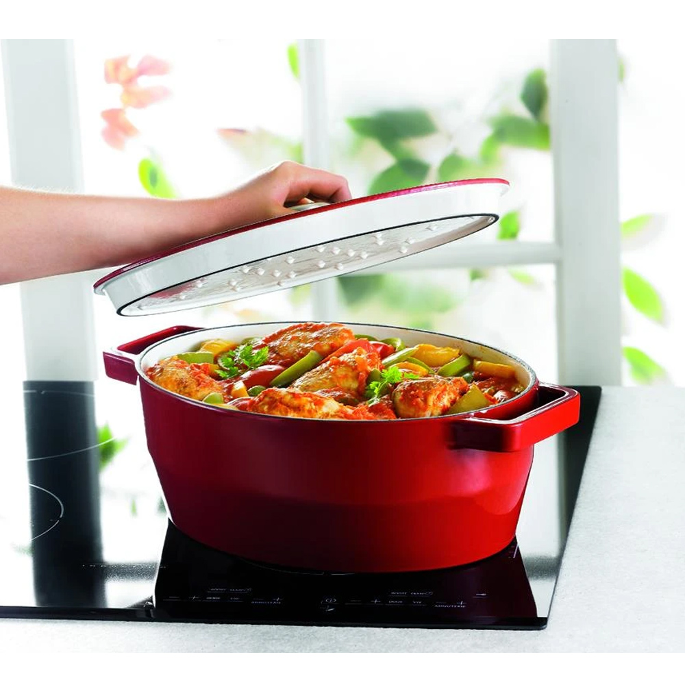 SlowCook Cast iron red oval Casserole - compatible with oven and induction hobs 33cm - skroutz.com.cy - skroutz κύπρου