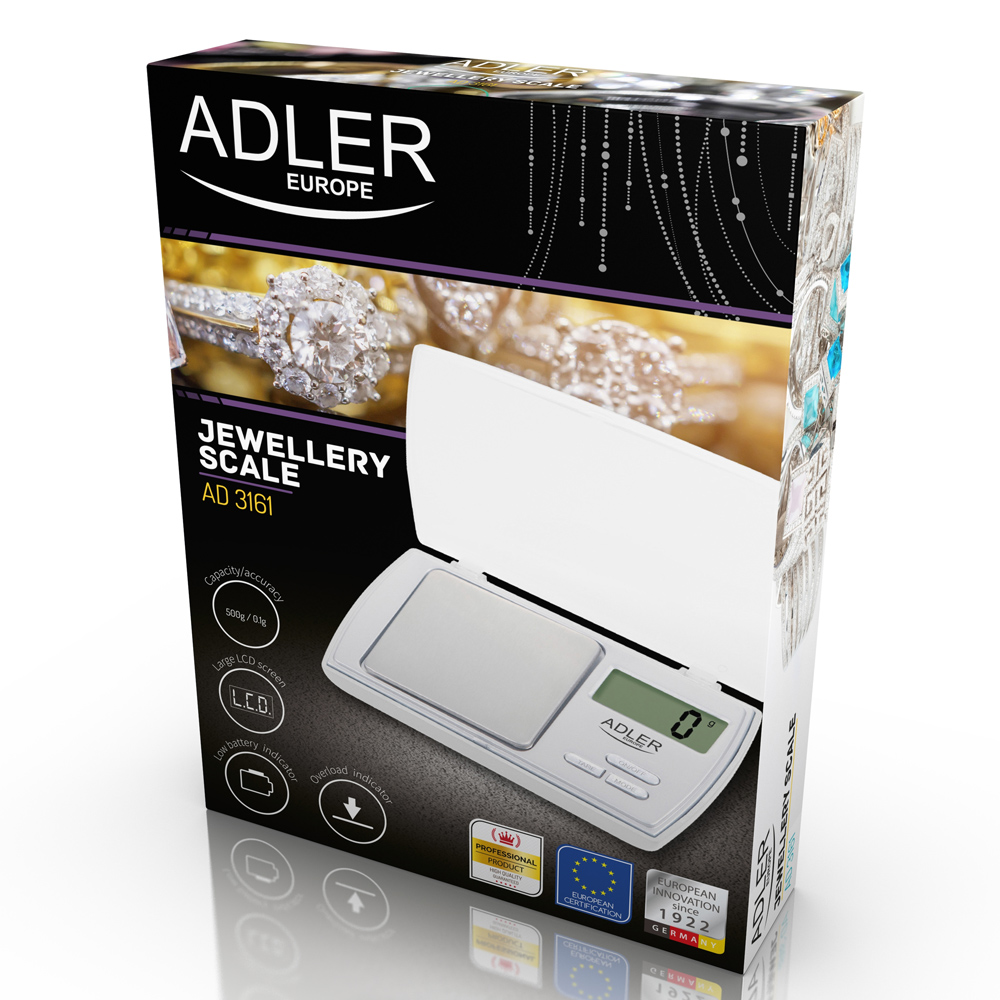 Ψηφιακή Ζυγαριά Ακριβείας 0.01 - 500 g Adler AD-3161