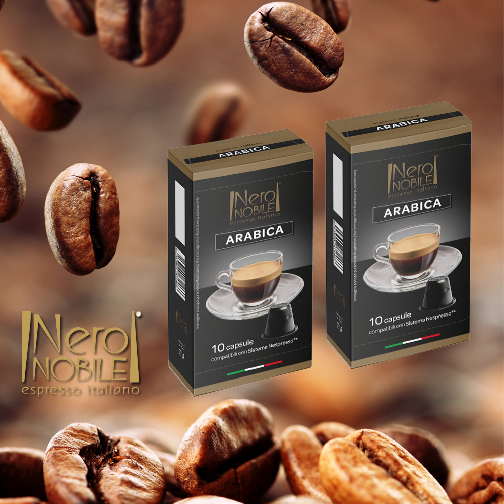 (ΝΕΟ!) 100 Κάψουλες Καφέ Neronobile 100% Arabica από Μείγματα Κένυας και Κολομβίας Συμβατές με Μηχανές Nespresso! 