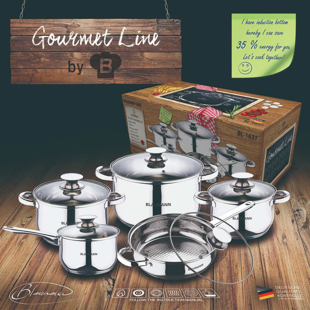 Σετ Μαγειρικών Σκευών Blaumann 10 τμχ Jumbo Cookware set – Gourmet Line