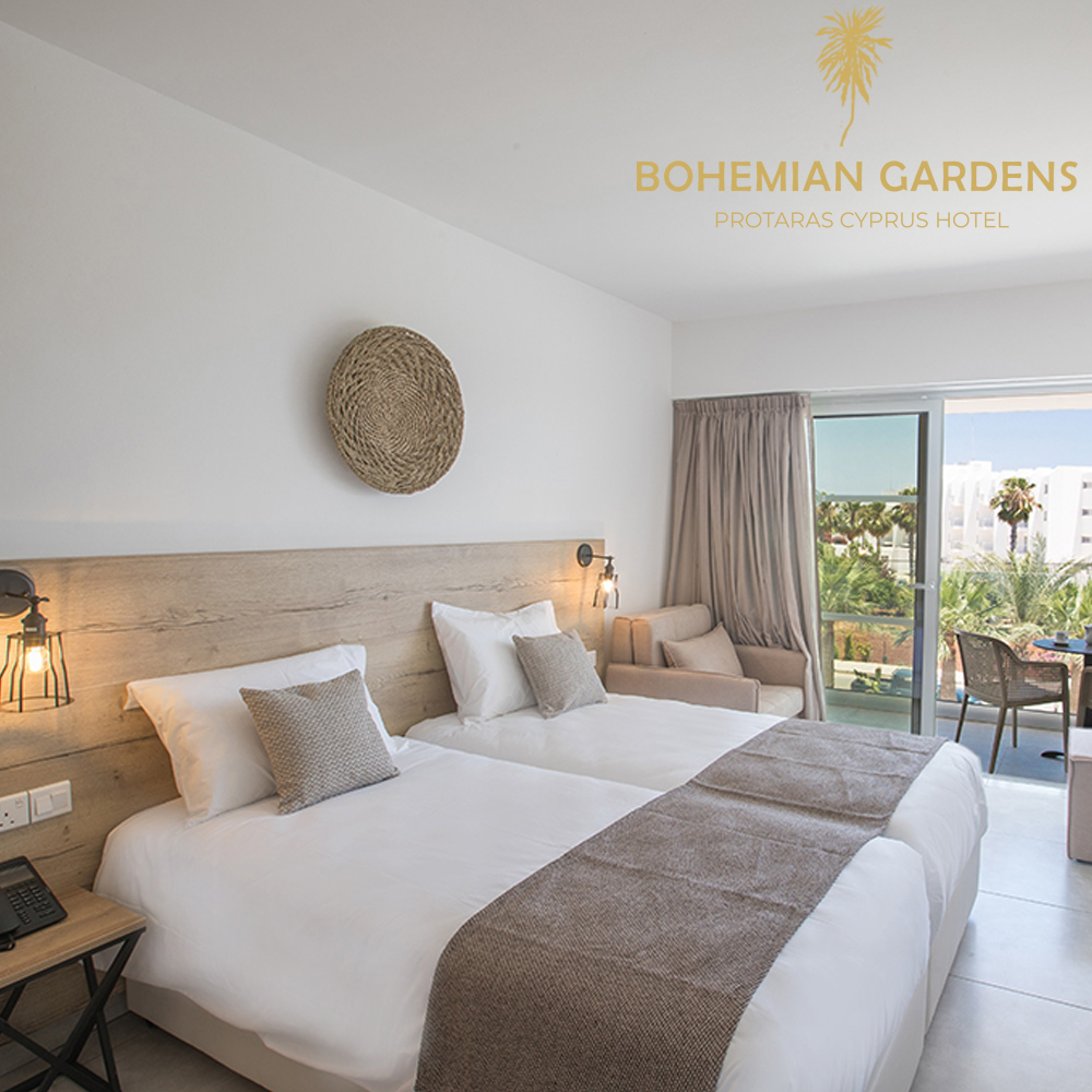 Διανυκτέρευση με Πρόγευμα σε Double Room Garden view για 2 ΑΤΟΜΑ στο Ολοκαίνουργιο 4* Bohemian Gardens Hotel, στο Πρωταρά!