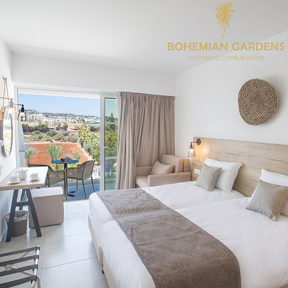 Διανυκτέρευση με Πρόγευμα σε Double Room Pool View για 2 ΑΤΟΜΑ στο Ολοκαίνουργιο 4* Bohemian Gardens Hotel, στο Πρωταρά!