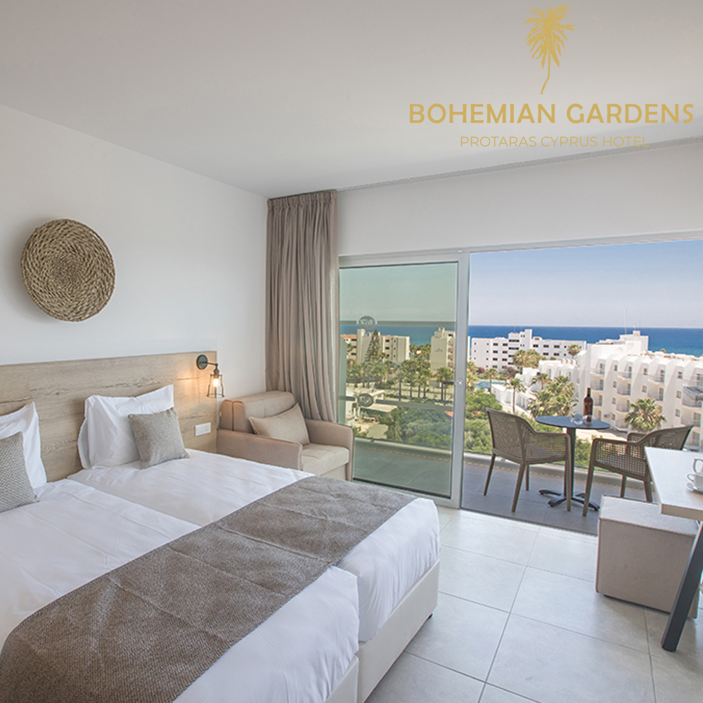 Διανυκτέρευση με Πρόγευμα σε Double Room Sea view για 2 ΑΤΟΜΑ στο Ολοκαίνουργιο 4* Bohemian Gardens Hotel, στο Πρωταρά-Περνέρα!